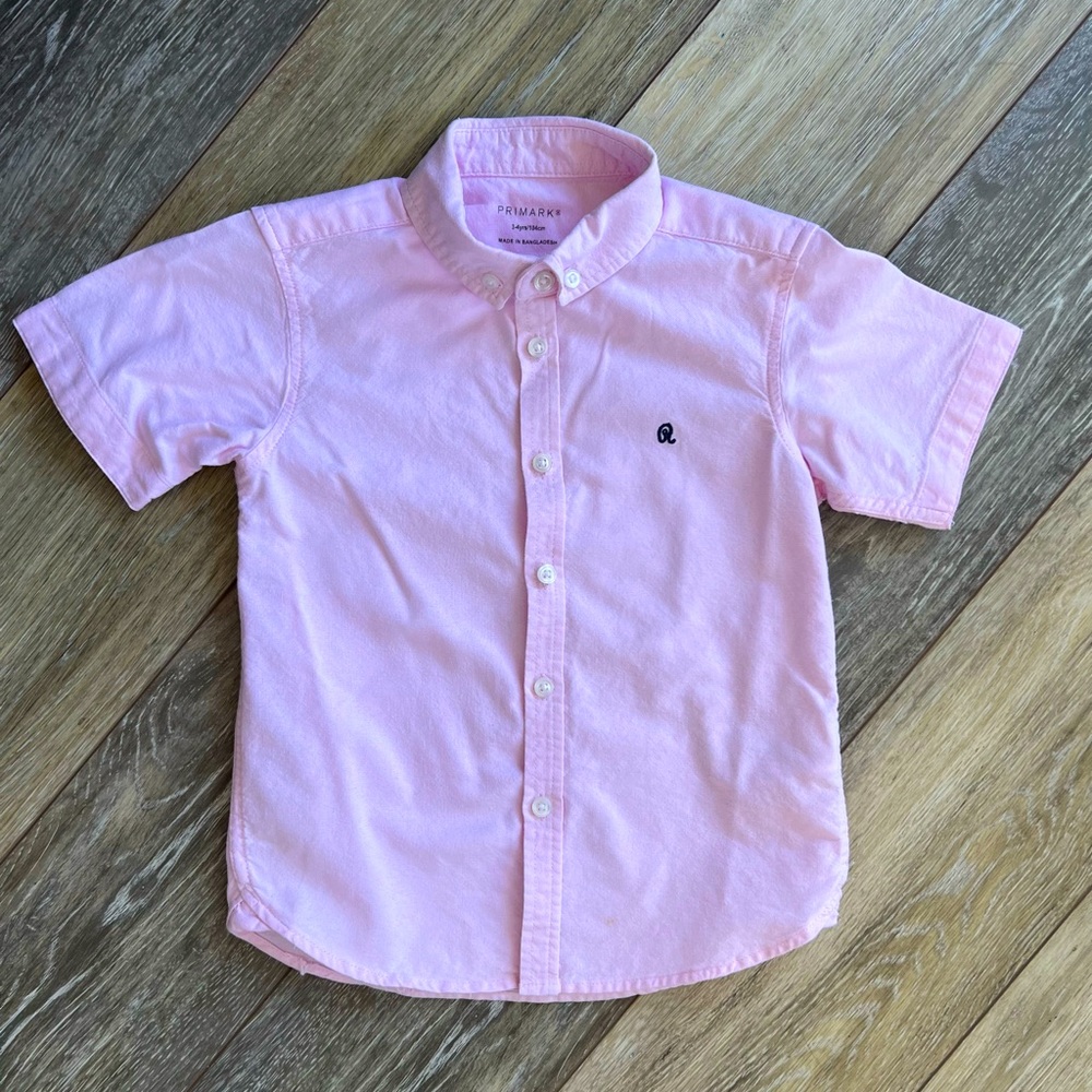 Boy pink button down shirt